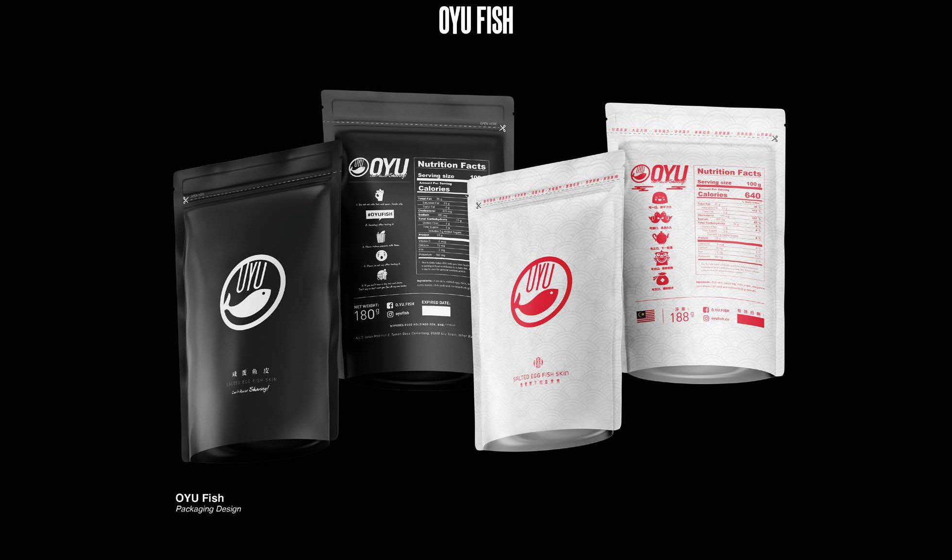 Packaging design — black and white pouch editions