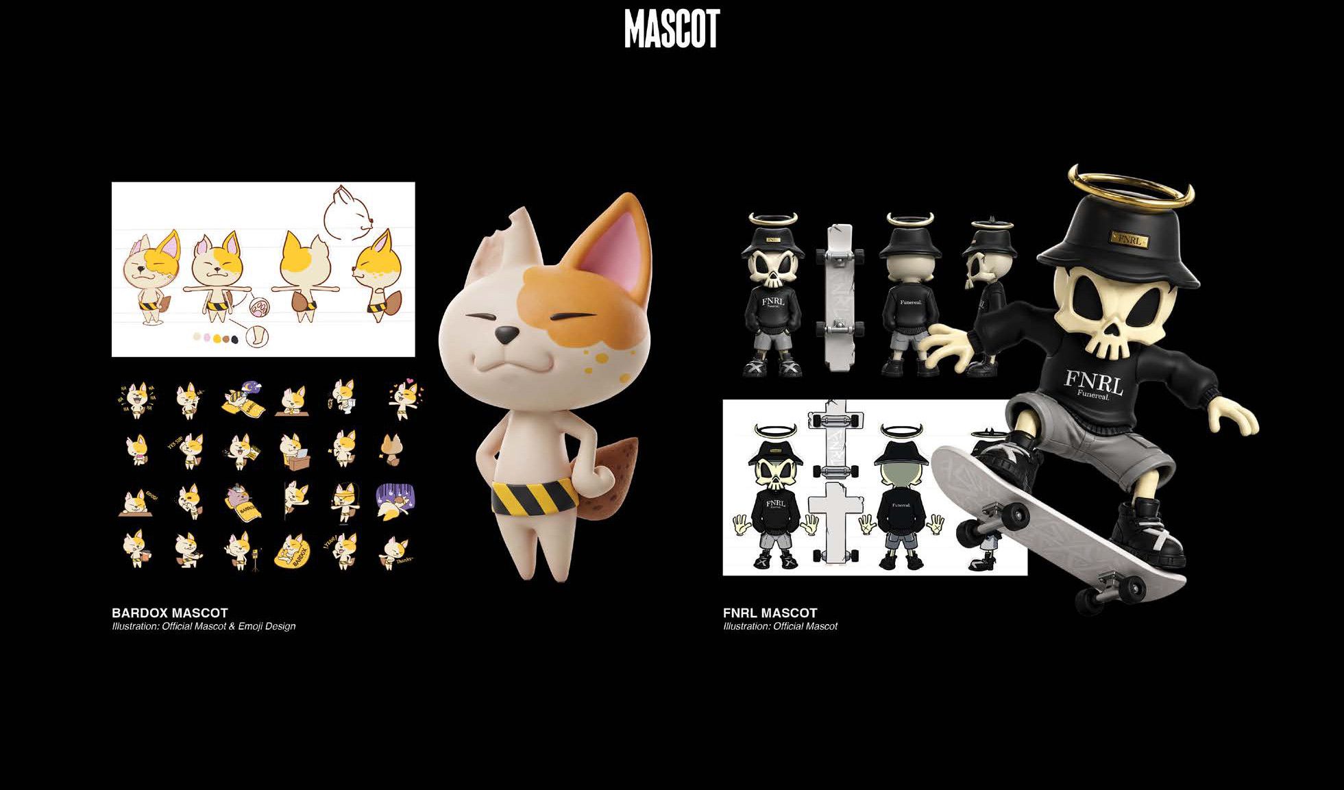 Mascot design — Bardox mascot & emoji set, FNRL mascot
