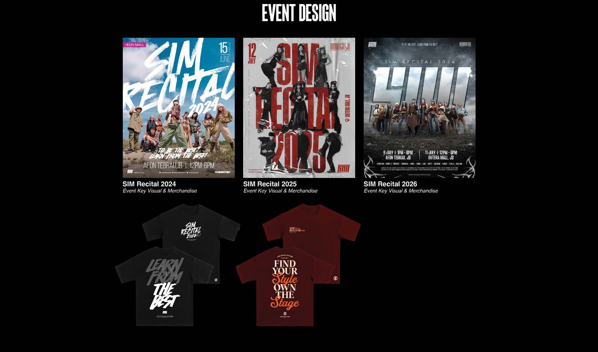 Event design — SIM Recital 2024, 2025, 2026